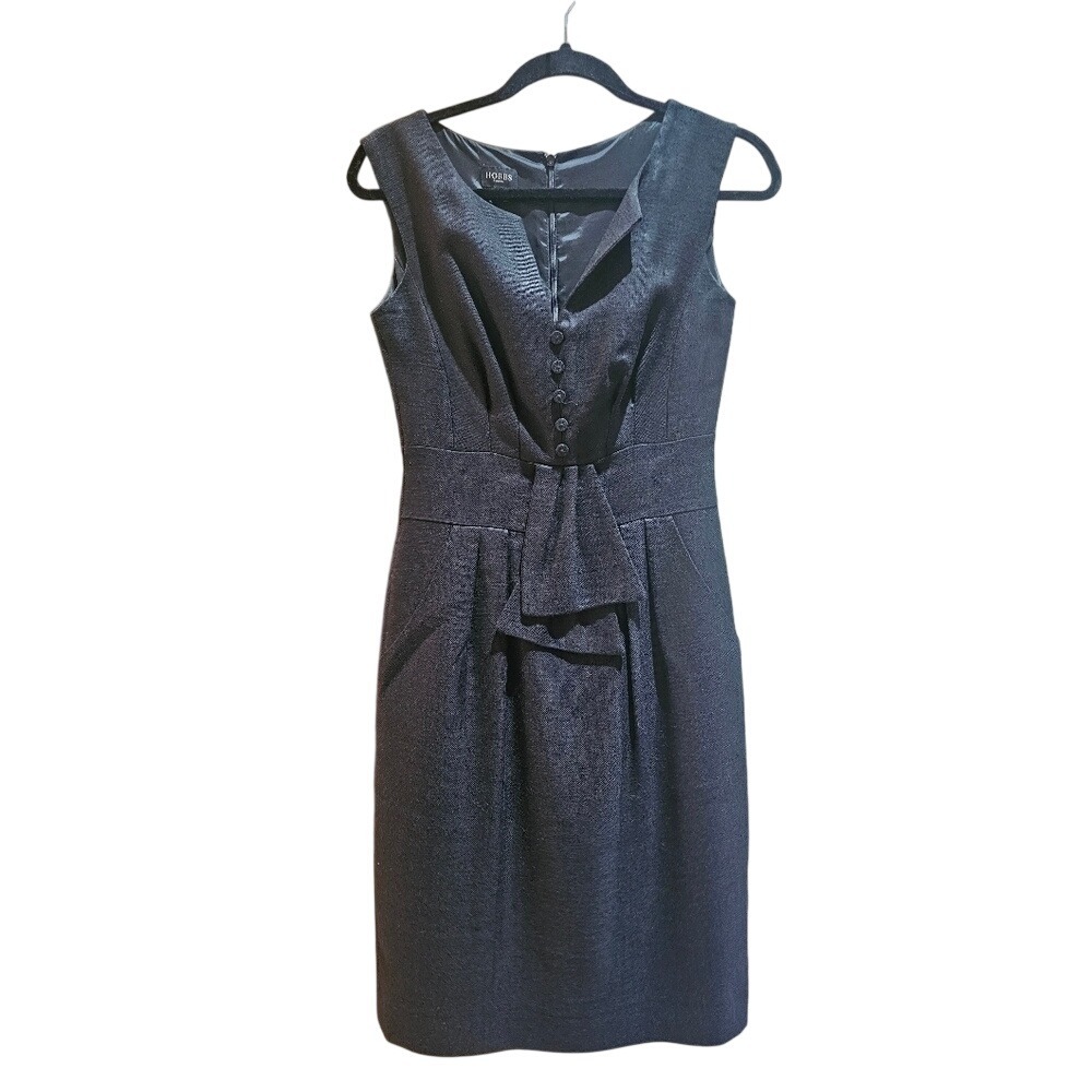 HOBBS London Size 8 Luxury Little Black Dress Viscose Elevated